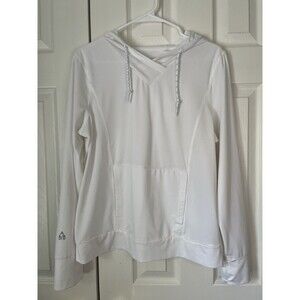 Gerry Lightweight White Hooded Long Sleeve Top Women Large
